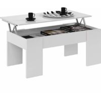 KIT TAVOLO CAFFE ELEV 50X100X45/56H ROVERE/BIANCO