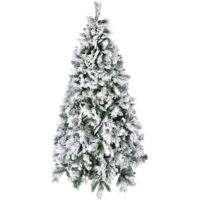 Sapin de Noël enneigé Alaska H.180 cm - Socle 124 cm - 1366 Branches