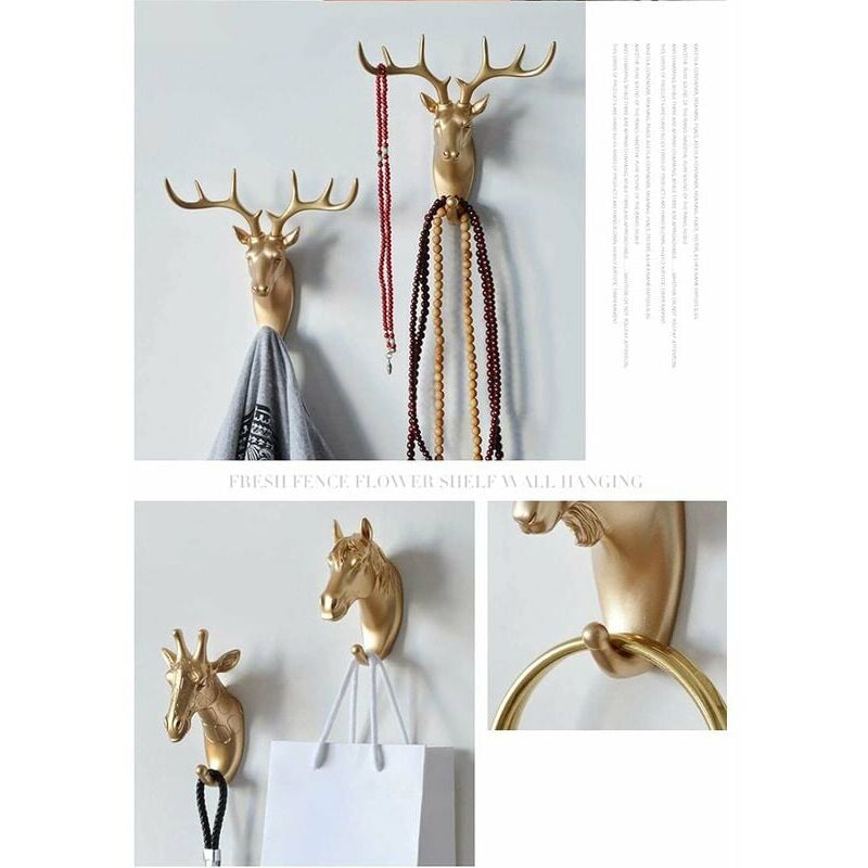 Métal Mur Art Cerf Décor Elk Pour Tête Sculpture Rack Crochet Cintre  Ornement Pour H