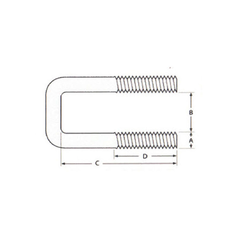 Square 'L' hook with wood screw thread T304 (A2) Stainless Steel