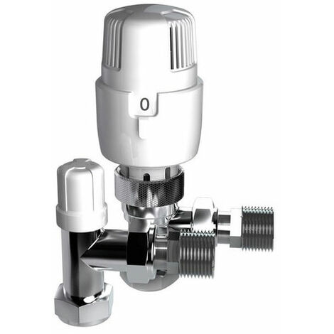Inta i-therm 15mm Angled Thermostatic Radiator Valve TRV White 15TWINA