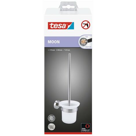 tesa® Escobilla de baño Ekkro, cromada, autoadhesiva - tesa