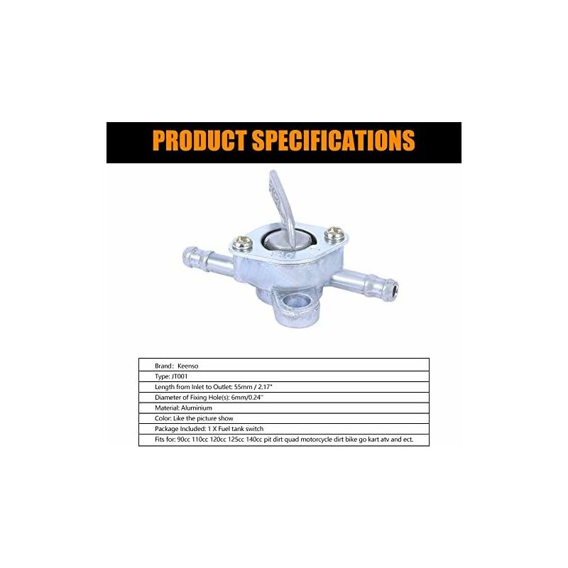 Keenso Robinet d'Essence, Interrupteur de Réservoir de Carburant Robinet de  Gaz Soupage de Petcock Valve Commutateur de Remplacement de Pompe