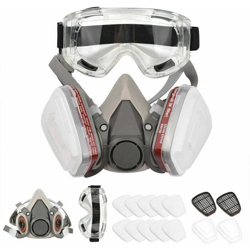 Masque Protection18 in 1, Masque Peinture, Réutilisable Avec Filtre Anti  Poussière,Masque a Gaz Respiratoire avec Filtre pour