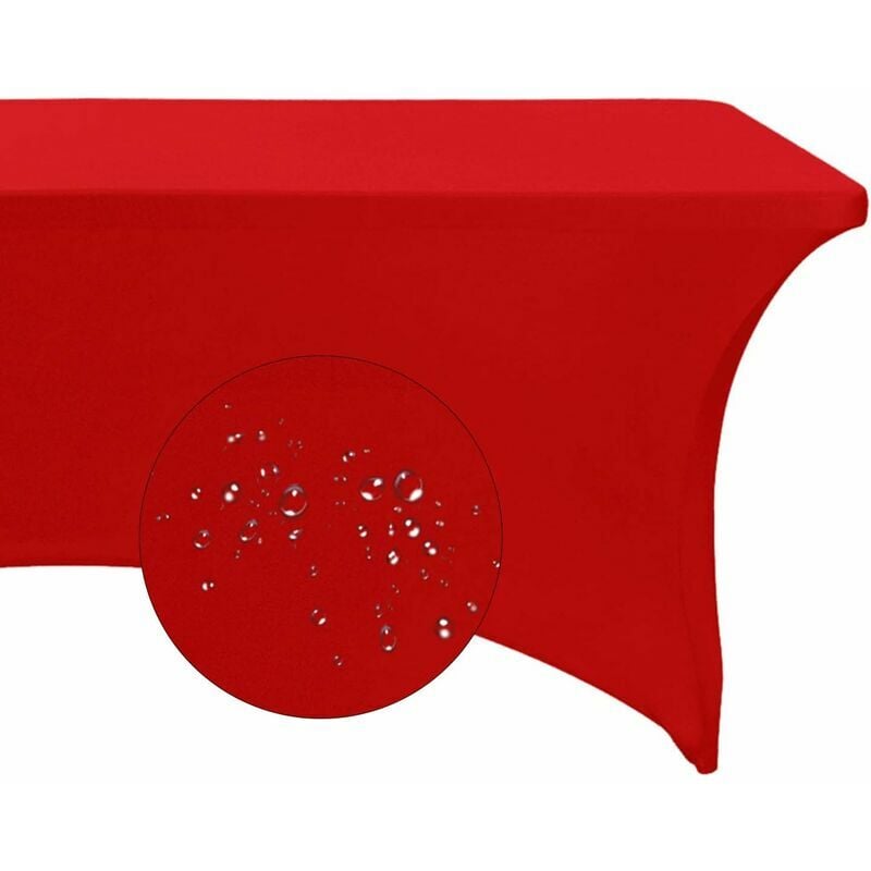 Housse pour table ou buffet rouge vif en lycra élasthanne spandex