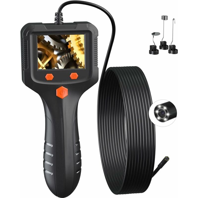 Teslong Caméra endoscopique,Endoscope à écran 4,3 Pouces,Caméra  endoscopique avec lumière IP67 étanche Caméra d'inspection de tuyaux (16.5  ft/5M)
