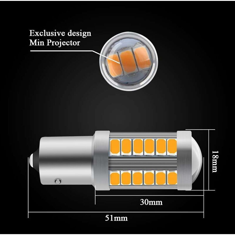 2 Lampadine LED BAU15S PY21W Ambra - 900 Lumen, 12V, 3,6W Per Stop, Frecce E Luci Posteriori Auto - Foto 13