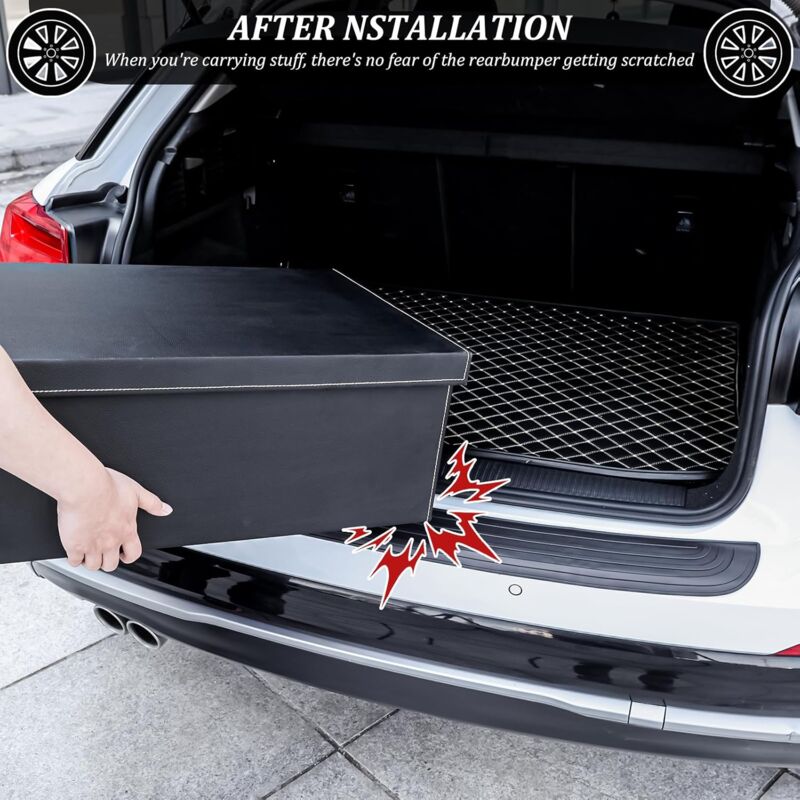 Protection Pare-chocs Arrière En Caoutchouc - Autocollant Anti-rayures Pour Coffre - Universel Voiture/SUV