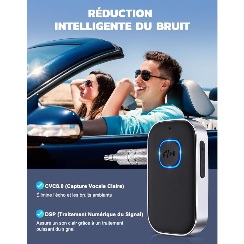 Adaptateur Bluetooth 5.4 Pour Avion - 2 Écouteurs En Même Temps, Prise AUX 3,5 Mm