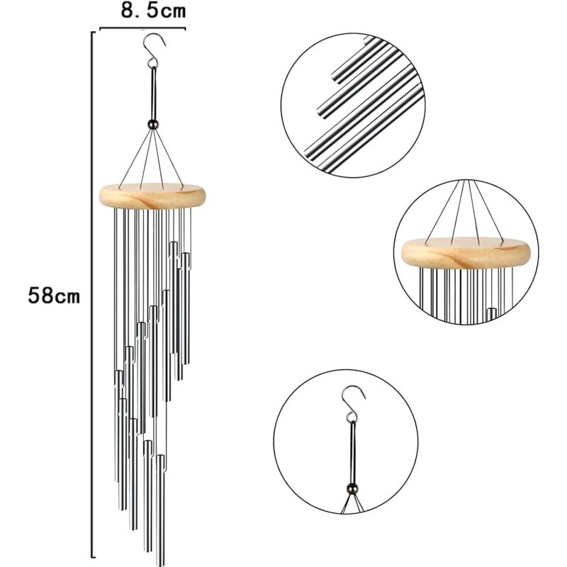 30 Tubes Carillon éolien Aluminium - DIY Déco Jardin | Anti-rouille | Longueurs 7-11.5cm | Percés Pour Fixation Facile