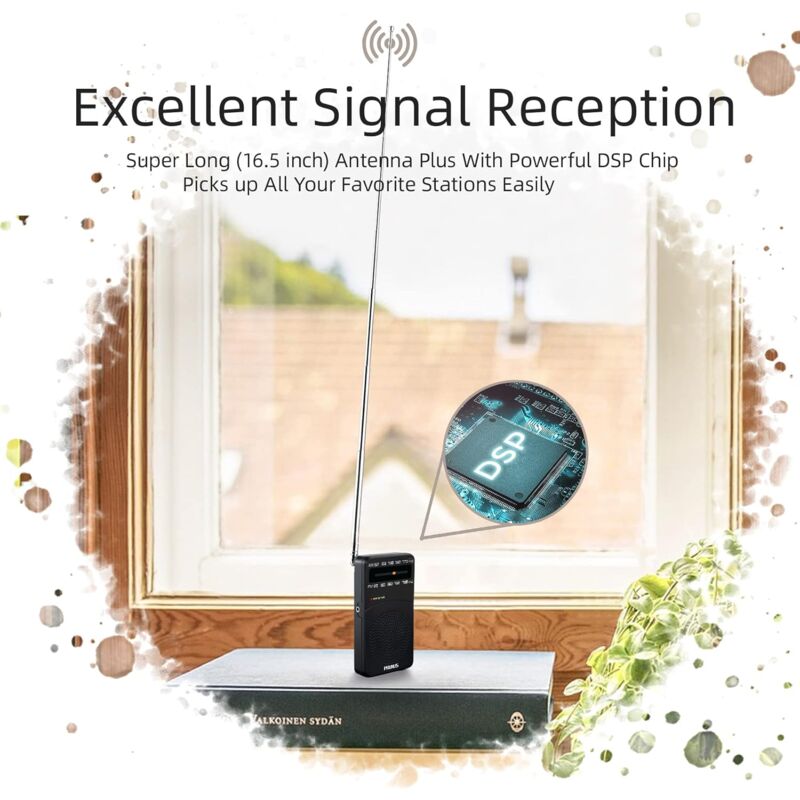 Radio Portable AM/FM SEANCHEER S-169 - Mini Radio Pile AA | Antenne Rétractable, Haut-Parleur Intégré