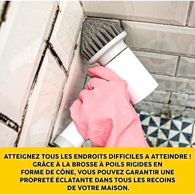 2 Têtes De Brosse Coniques Pour Nettoyeur Électrique Synoshi - Nettoyage Coins Et Zones Difficiles