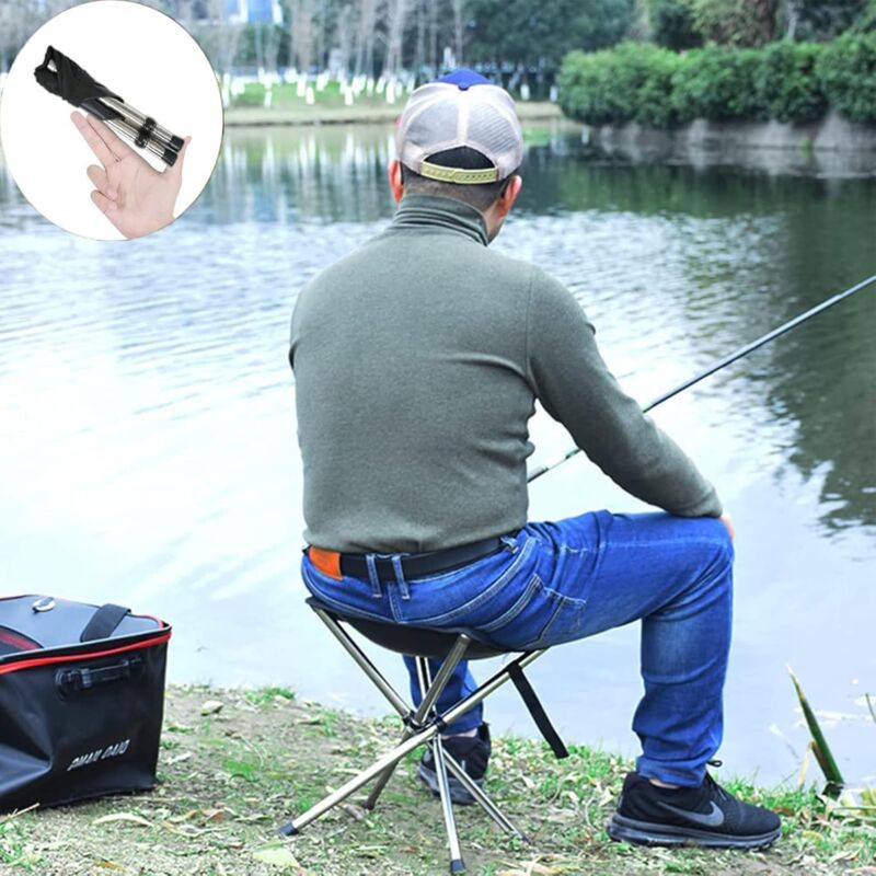 Tabouret De Camping Pliable – Léger, Portable – Capacité 120 Kg – Sac De Rangement Inclus – Pour Pêche, Jardin, Plage