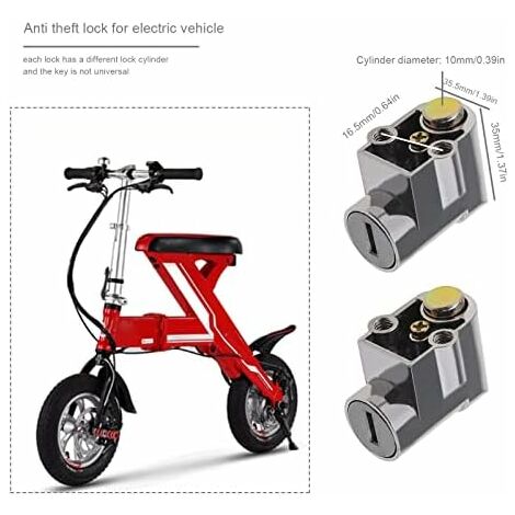 Serrure Batterie véhicule électrique, Antivol de Batterie de vélo-Vélo  électrique De Moto Scooter Cylindre De La Batterie Serrure De Verrouillage  De La Batterie Serrure Sécurité De La Batterie+2 Clé : : Sports