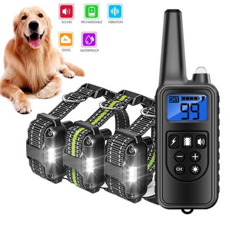 Collier de Dressage pour Chien: Télécommande 900M, 3 Modes Bip Vibration Choc - Éducation Positive et Rechargeable pour Petit Grand Chien