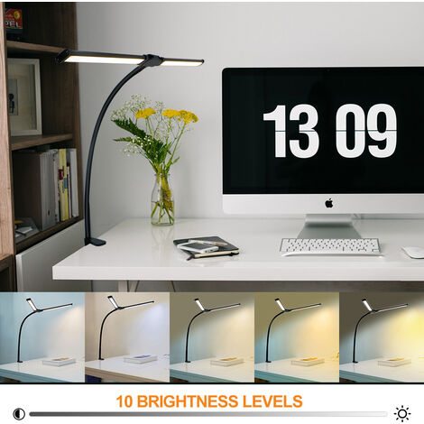 Lampe de bureau LED puissante à double source, lampe de bureau à pince  d'architecte 24