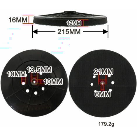 Plateau de ponçage Ø 225 mm compatible avec ponceuse à sec Einhell TC-DW 225 TE-DW