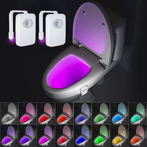 Lumière de toilette LED à capteur de mouvement multicolore pour lui, elle,  hommes, femmes, enfant d'anniversaire, drôle unique 