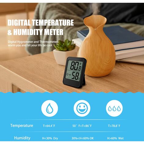 3pcs Thermomètre numérique, jauge d'humidité, hygromètre intérieur de  taille mini avec moniteur d'humidité de température pour la maison, bureau
