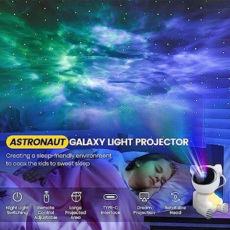 Veilleuse Astronaute Ciel Étoilé Galaxie Projecteur LED Lampe