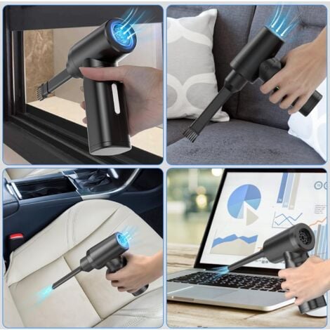 100000 TR/Min Souffleur Air Comprimé,Dépoussiérants Puissants électrique,3 Vitesses 7500 mAh,pour Keyboard Souris PC, Voiture, Canapé,Maison pour pc Animaux domestiques