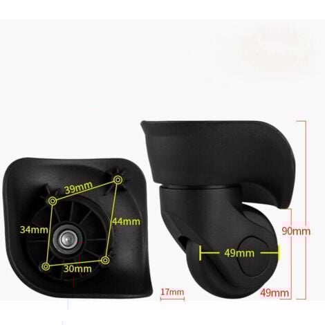 Roues de rechange universelles pour valises: Pimpantes, silencieuses et durables - Petites noires, lot de 2