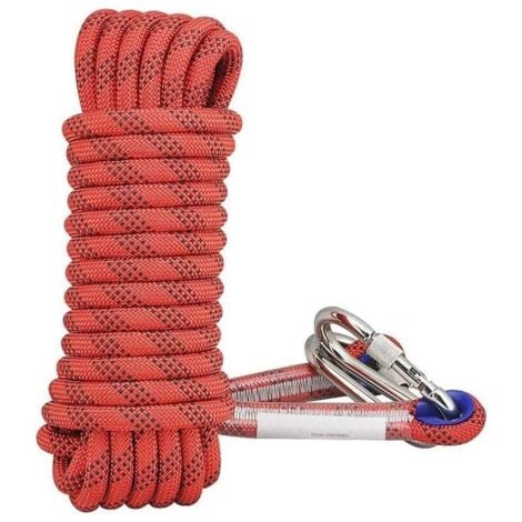 corde de sécurité corde en nylon corde corde grimpant corde d'escalade corde de vie corde de vie corde d'escalade corde d'escalade 14mm rouge (30 mètres + 2 courbes de carabine