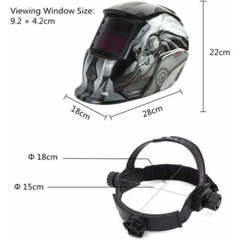 Casque de Soudure Automatique - Masque de Soudure avec 2 Lentilles et 2 Capteurs de filtre à ombre réglables DIN9-13 pour le soudage à l'arc de MIG TIG MAG [Classe énergétique A+++]