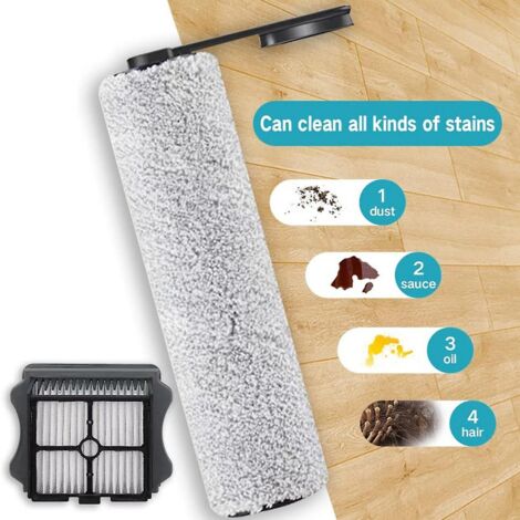 Kit Accessoires HUAPX Pour Tineco Floor One S5/S5 Pro - 2 Rouleaux Brosse + 2 Filtres HEPA + 1 Brosse Nettoyage