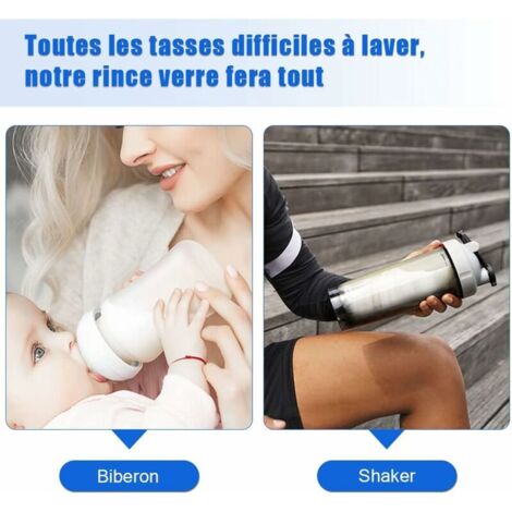 Rince Verre en Acier Inoxydab, Accessoires pour Evier de Cuisine, Rondel en Métal, Rince Verre Evier, Nettoyeur Verre, Accessoires de Cuisine, Argent Mat
