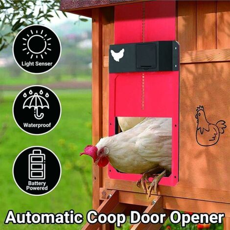 Porte Automatique Poulailler Avec Capteur De Lumière - Ouverture/ Fermeture Auto Pour Poules - Étanche Et Sur Piles
