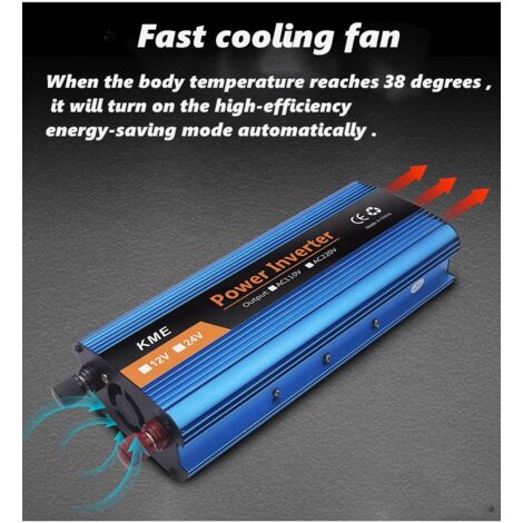 Onduleur Convertisseur 2000W-DC 12V à AC 220V Onduleur- Prise Utilisation universelle internationale de Courant Alternati-Avec affichage LED-Puissance de Pointe 6000W transformateur de Tension