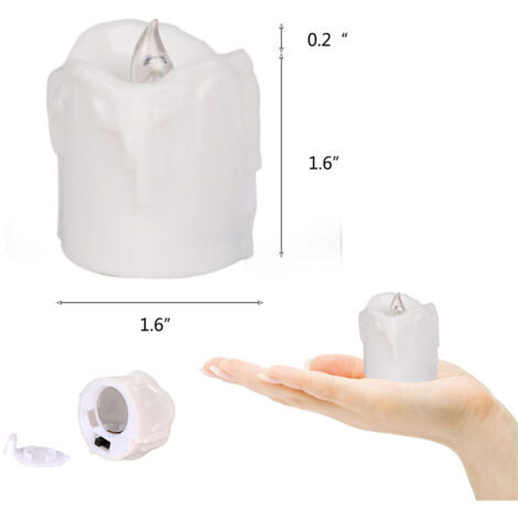 12 x Bougies LED avec minuterie Bougies sans flamme à piles Bougie chauffe-plat LED réaliste pour décoration, intérieur, extérieur, mariage, Noël, fêtes
