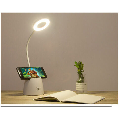 Lampe Bureau Enfant Rechargeable Avec Télécommande - 3 Modes Dimmable - Porte Stylo/Phone