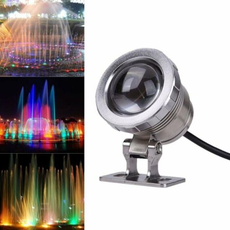 Projecteur de piscine 10W avec télécommande 4 modes RGBW IP68 85-265V Projecteur LED Aquarium Lampe sous-marine Éclairage submersible Projecteur Lampe d'extérieur pour étangs Fontaines Parc Lac