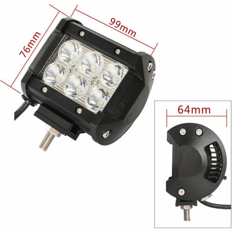 Lot De 2 Phares Travail LED EverBrite 25W - 12V/24V, IP66, 6000K Blanc, Pour Véhicules
