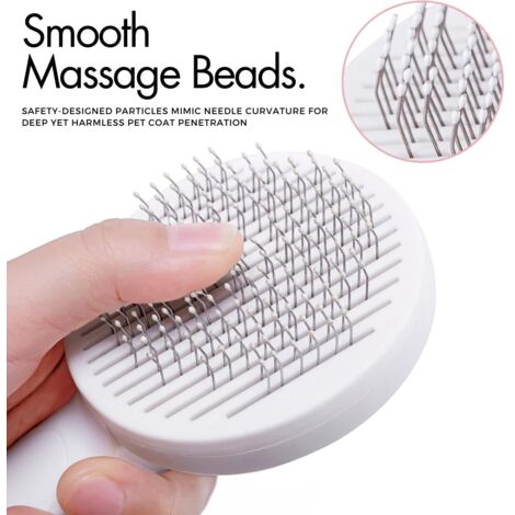 Brosse de toilettage pour chiens et chats, brosse à râteau autonettoyante pour chiens et chats. L'outil de brosse de toilettage pour animaux de compagnie enlève en douceur le sous-poil lâche, les poil