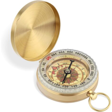 Boussole Militaire De Poche étanche IP65 - En Métal Vert, Pliable, Avec Sac De Transport, Pour Randonnée Et Chasse