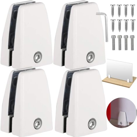 Support Mural étagère Pince à Verre Fixation Murale Réglable Pour étagère 4 Pcs