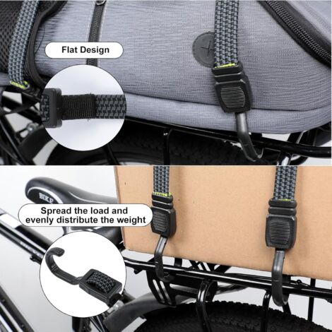 6 Tendeurs Élastiques Avec Crochets - 50, 100, 200cm Pour Bagages, Moto, Camping