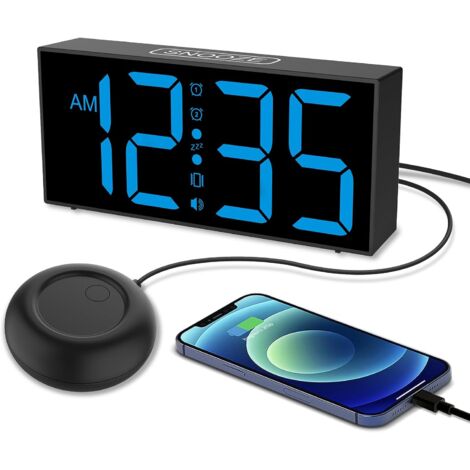 Réveil Analogique Puissant En Métal – Sonnerie 100 DB, Aiguilles Phosphorescentes, Pour Gros Dormeurs