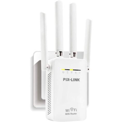 Répéteur WiFi Amplificateur De Signal 300 Mbps 2.4 GHz - Élimine Les Zones Mortes - Port Ethernet - Configuration WPS Facile