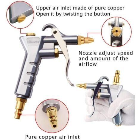 Pistolet à air Soufflette à air comprimé Raccord rapide Soufflettes haute pression Pistolets de soufflage pneumatique