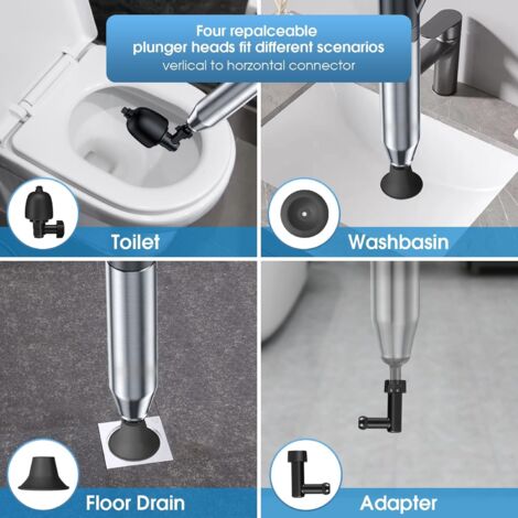 Déboucheur à Air Comprimé Pistolet à Haute Pression Pour Les Toilettes - FDIT - Bricolage