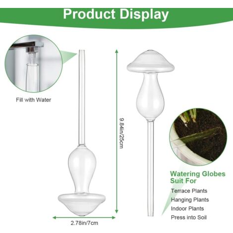 Globes D'arrosage Automatique En Verre - 26 Cm - Pour Plantes D'intérieur - Arrosage Lent Autonome - Vert
