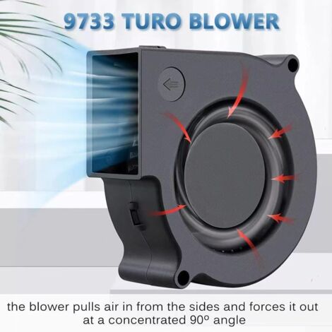 Ventilateur Soufflant Portable SPORTARC - Pour Barbecue, Voiture, Cuisine - Vitesse Variable 4V-12V - 97x97mm