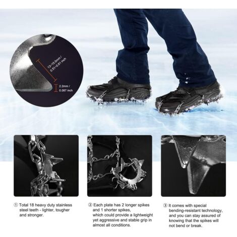 Sportneer Crampons De Traction Pour Marche, Crampon Antidérapent, 19