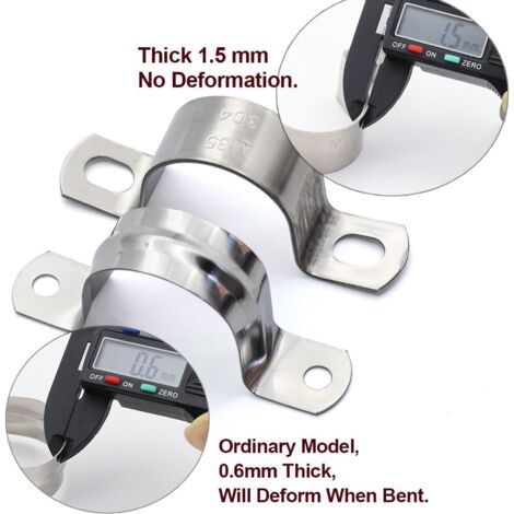Colliers De Serrage En U ORTAVA Lot De 10 - Acier Inoxydable 304 Ø 8 Mm | Fixation Pour Tuyaux Et Mâts
