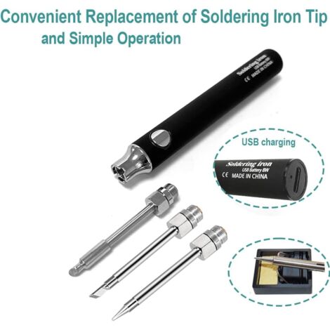 Treedix Kit de fer à souder portable, stylo à souder 8-10 W avec 3 pointes