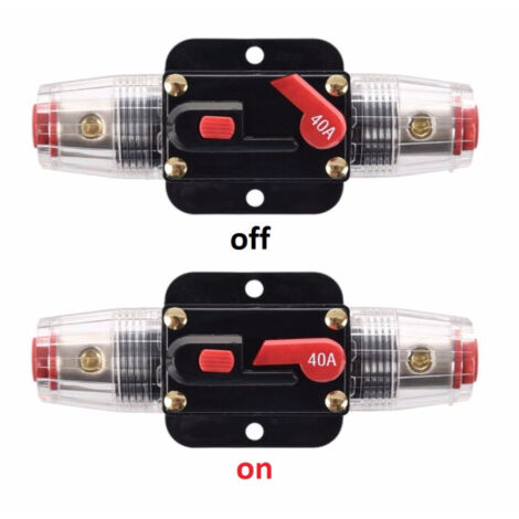 Disjoncteur Réarmable 40A BOJACK - 12-24V DC - Porte-fusible De Réinitialisation Manuelle - Pour Protection Système Audio Bateau, Voiture, Camping-car